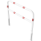 Access barriers | removable and revolving | with triangular locking mechanism | with quarter-bend bar | hot-dip galvanized and white coatedwith red reflecting stripes | total width: 1500 mm